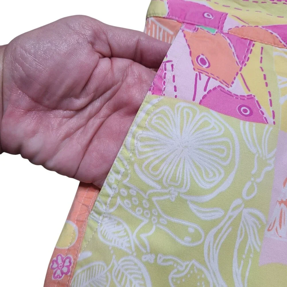 Lilly Pulitzer Multi Color Patchwork Pants Size 8-Vintage - Picture 8 of 16